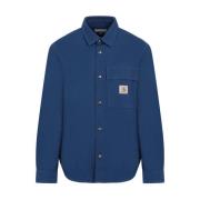 Carhartt Wip Blå Bomullsskjorta med Tryckknappstängning Blue, Herr