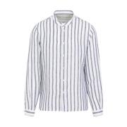 Brunello Cucinelli Randig Button-Up Skjorta Vit Blå Multicolor, Herr