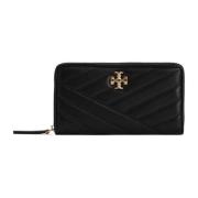 Tory Burch Svart Matelasse Kira Chevron Dragkedja Plånbok Black, Dam