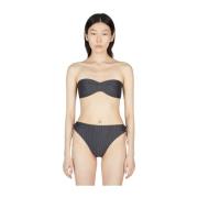 Ziah Randig Bandeau Bikini Topp Gray, Dam