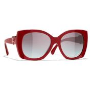 Chanel Ikoniska solglasögon med enhetliga linser Red, Unisex