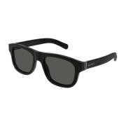 Gucci Solglasögon med platt topp och webbdetalj Black, Unisex