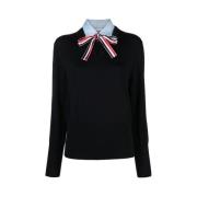 Thom Browne Navy Blue Pullover Combo Shirt Blue, Dam