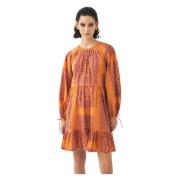 Antik Batik Bomull voile print mini klänning Nalii Multicolor, Dam