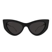 Gucci Platt Front Cat-Eye Solglasögon Gg1565S Black, Unisex