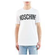Moschino Kortärmad Logo Print T-shirt White, Herr