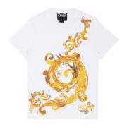 Versace Jeans Couture Abstrakt akvarell T-shirt med logotyp White, Her...