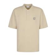 Maison Kitsuné Modig Rävhuvud Patch Polo Beige, Herr