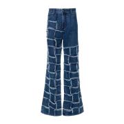 Andersson Bell Patchwork Wide Leg Jeans Blue, Herr