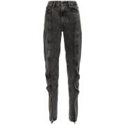 Y/Project Svarta High-Waisted Tapered Leg Jeans Black, Dam