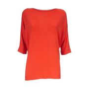 Le Tricot Perugia Båthals 3/4 Ärm T-shirt Orange, Dam
