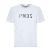 Pmds Vit Logo Print Crew Neck T-Shirt White, Herr