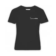 Saint Barth Svart T-shirt med ikoniska lekfulla bildtexter Black, Dam