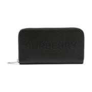 Burberry Läder dragkedja plånbok för kvinnor Black, Dam