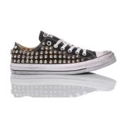 Converse Handgjorda Svarta Sneakers Anpassade Skor Multicolor, Herr