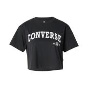 Converse Logo Print Crop T-shirt Black, Dam