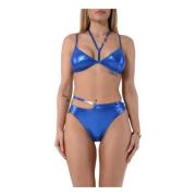 Moschino Blank Multifärgad Triangel Bikini Blue, Dam