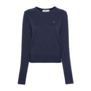 Vivienne Westwood Blå Merino Ull-Kashmir Tröja Blue, Dam