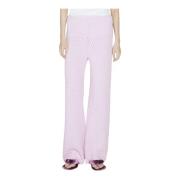 Isa Boulder Chunky Cableweave Wide-Leg Pants Pink, Dam