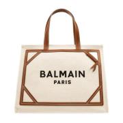 Balmain logo 'shopper' väska Beige, Dam