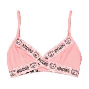 Moschino Triangel-bh med Teddy Bear Print Pink, Dam