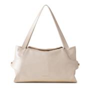 Borbonese Medium Shopper Shoulder Bag Beige, Dam