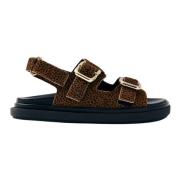 Alohas Mjuka Tan Läder Sandaler Brown, Dam