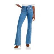 Etro High Rise Flare Jeans - Globetrotter Moon Blue, Dam