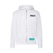 Pharmacy Industry Bomull Zip Hoodie med Logotryck White, Dam