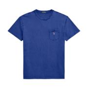 Ralph Lauren Blå kortärmad T-shirt för män Blue, Herr