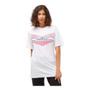 Custo Barcelona Vit Bomull Oversized T-shirt Front Print White, Dam