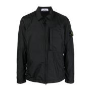 Stone Island Logo Patch Lättviktsjacka Black, Herr