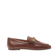 Tod's Brun Läder Loafer Skor Brown, Dam