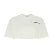 Alexander McQueen Klassisk Vit Bomull T-shirt White, Dam