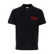 Alexander McQueen Svart Piquet Polo Tröja Black, Herr