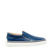 Tod's Blå Läder Moccasins Slip-Ons Skor Blue, Herr