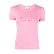 Blumarine T-Shirt 0729 Stilren Casual Tee Pink, Dam