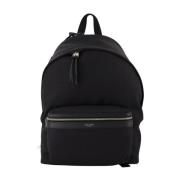 Saint Laurent City Canvas och Nylon Ryggsäck Black, Herr