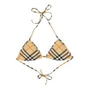 Burberry Rutig Tryck Triangel Bikini Topp Multicolor, Dam