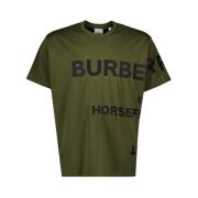 Burberry Herr Harlford T-shirt, Rund Hals, Korta ärmar Green, Herr