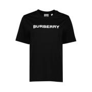 Burberry Logo Print Rund Hals Tee Black, Dam