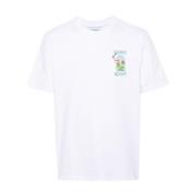 Casablanca Stilig T-shirt Print 001-01 White, Herr