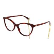 Gucci Havana Gold Chain Glasögonbågar Brown, Unisex