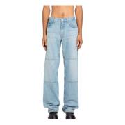 Helmut Lang Blå Snickarjeans Slim Fit Wide Leg Blue, Herr