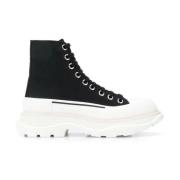 Alexander McQueen Svarta Tread Slick Ankelstövlar Black, Dam