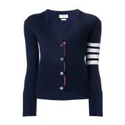 Thom Browne Blå Randig Cashmere Cardigan Tröja Blue, Dam