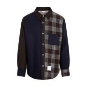 Thom Browne Brun Ull Snap Front Skjortjacka Multicolor, Herr