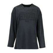 Maison Margiela Numrerad Sweatshirt Blå Tvättad Bomull Black, Dam