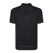 Brioni Svart Bomullspolo Skjorta Kort Ärm Black, Herr