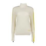 Moncler T-Neck Ulltröja med Dragkedja Beige, Dam